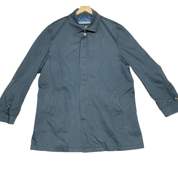 Magee 1886 Muckross Mac Raincoat Overcoat Navy Blue Mens Size 50/60R Retail $445 - Picture 1 of 11